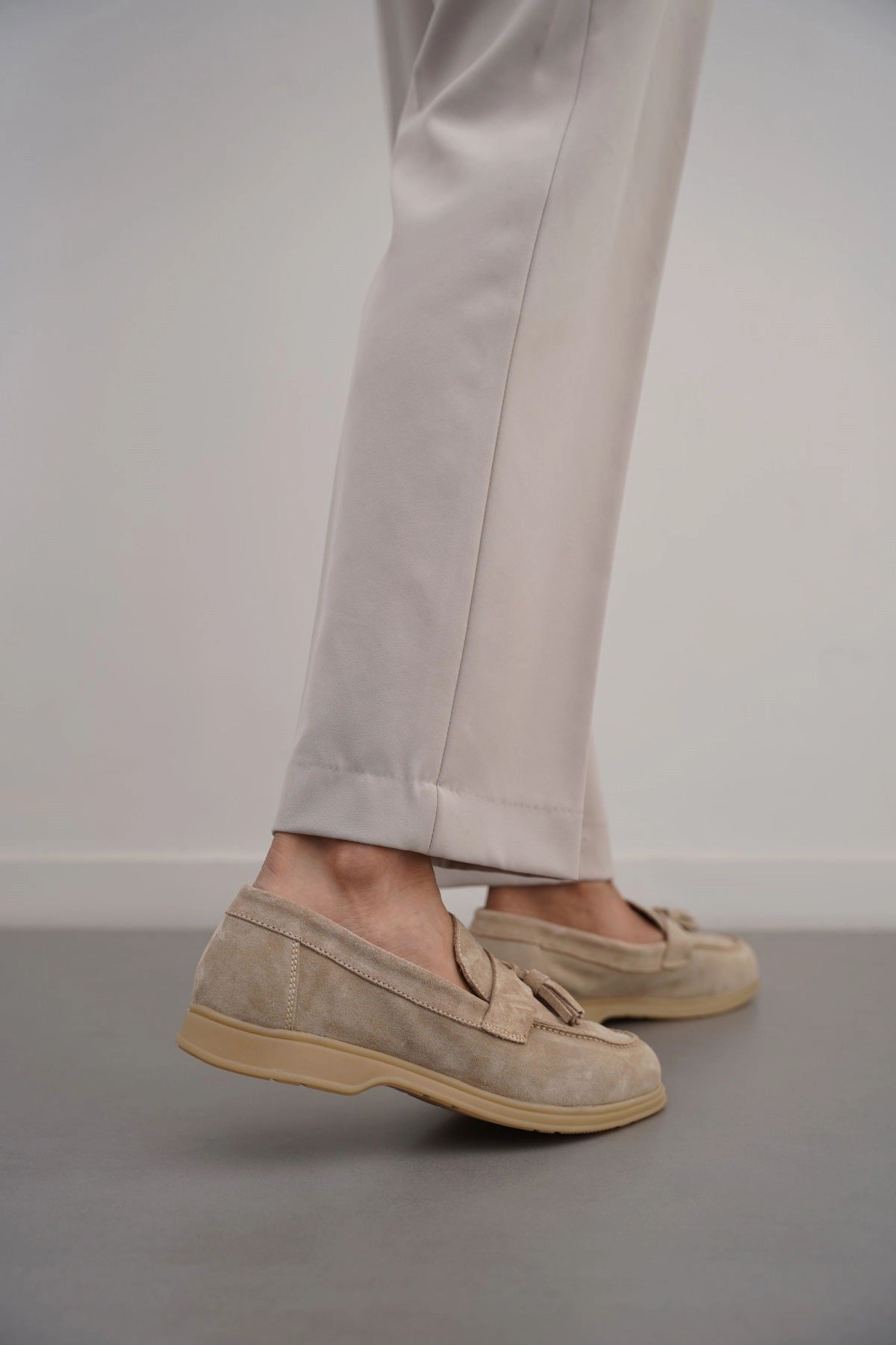 SUEDE LEATHER TASSEL LOAFERS Loafers Denim