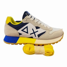 Sun68 Jaki Tricolors scarpa da uomo Z32111 0107 bianco- blu 