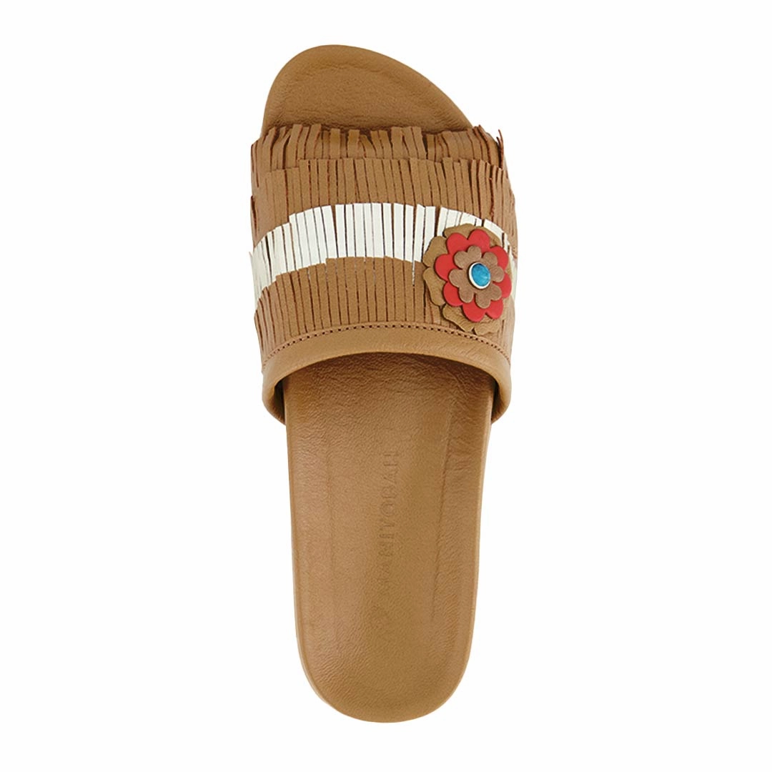 Wide Width Sandals Manitobah - Women's Wasaga Fringed Slides (4061284)