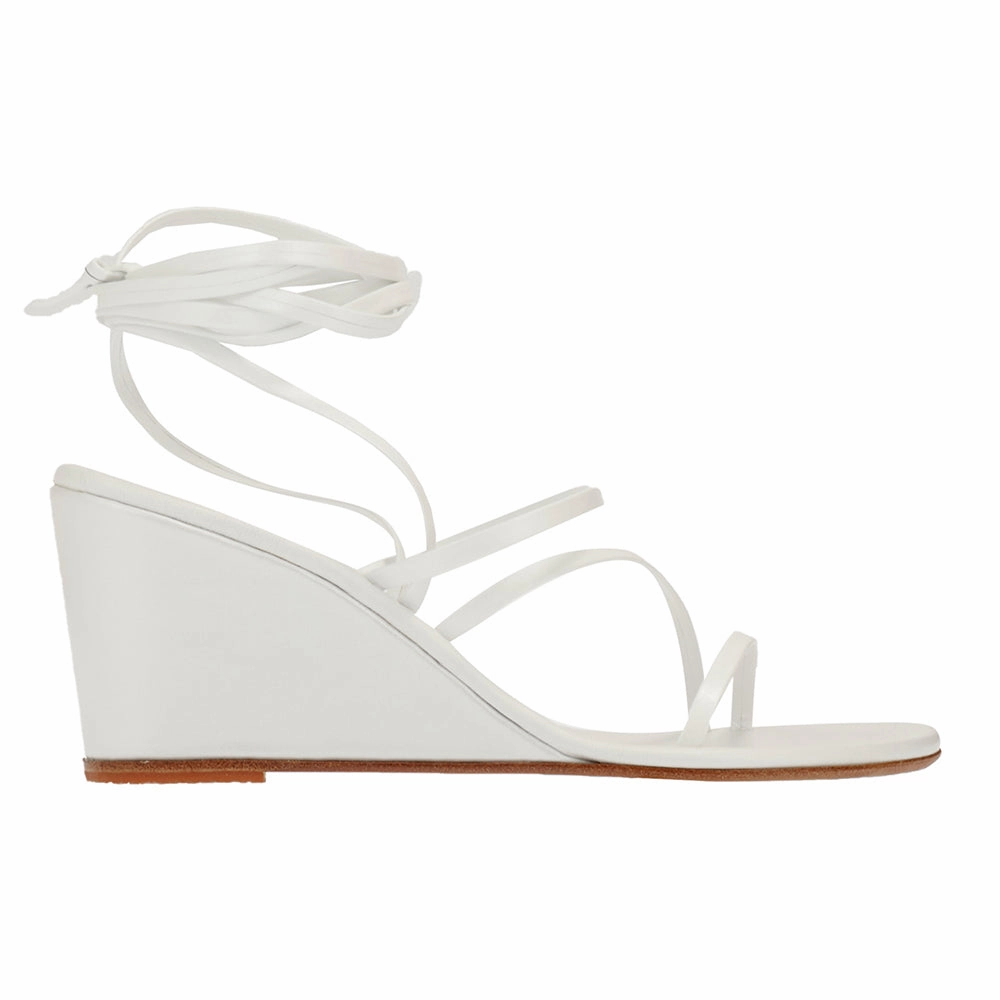 Comfortable Sandals Walking Lithi Bridal Mid Wedge White