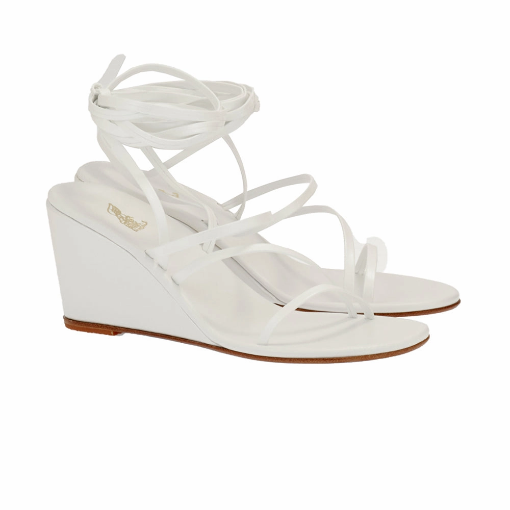 Sandals Size Lithi Bridal Mid Wedge White