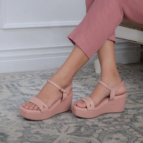 Key West Kino Sandals The Amsterdam Pink Women's Dress Wedge Sandals Tresmode