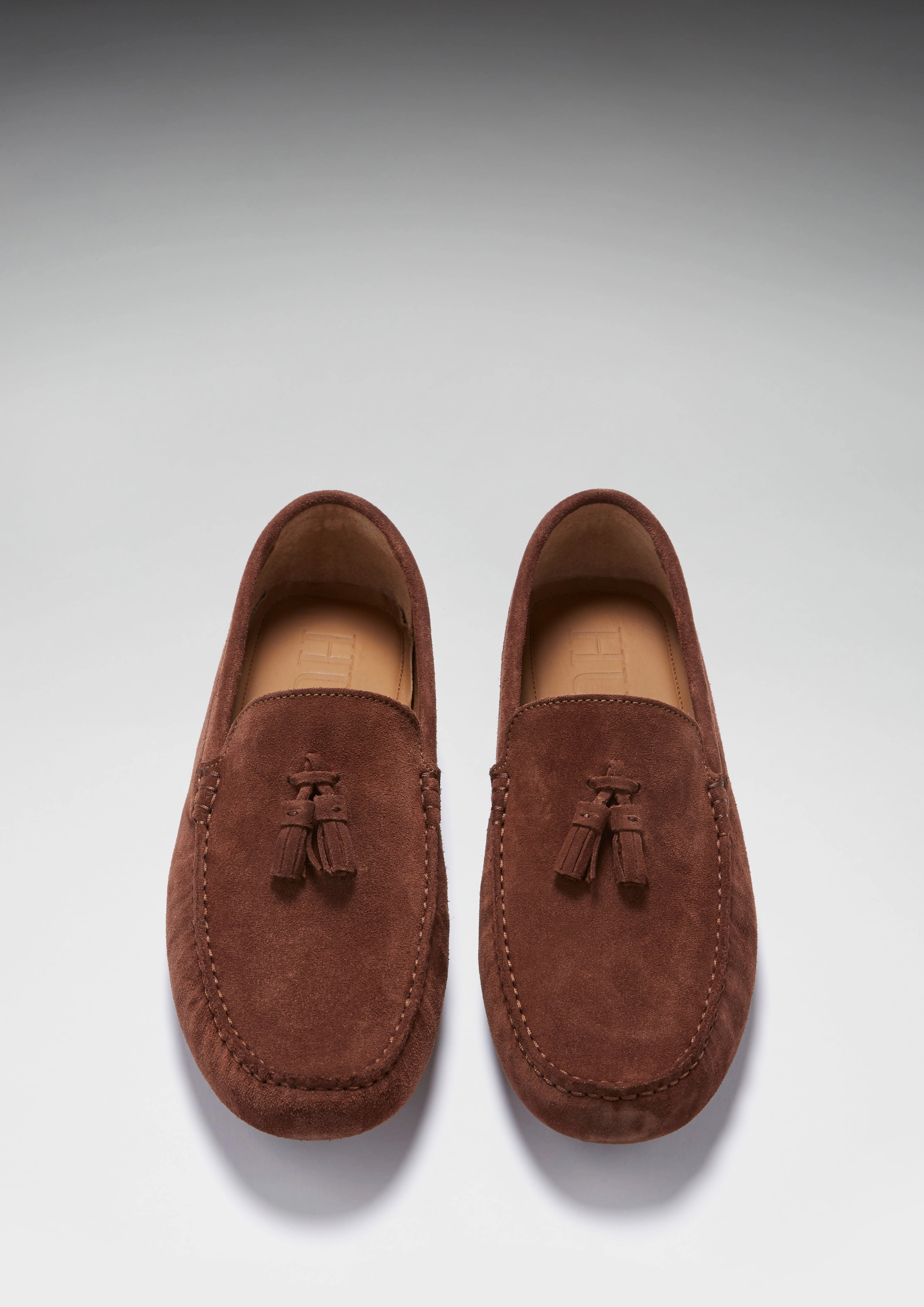Tasselled Driving Loafers, mahogany brown suede Leggings With Loafers