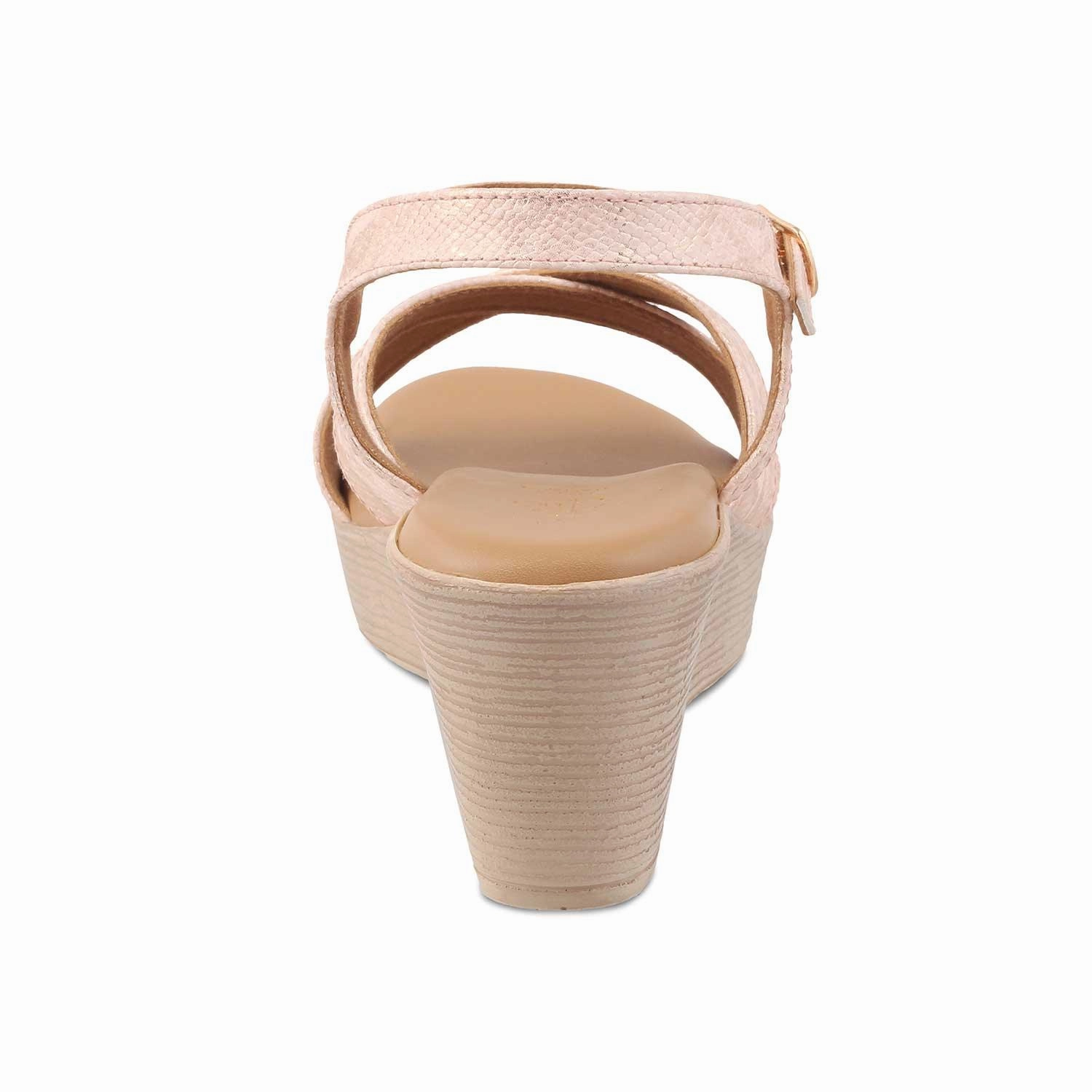 Back Sandals The Avio Champagne Women's Dress Wedge Sandals Tresmode