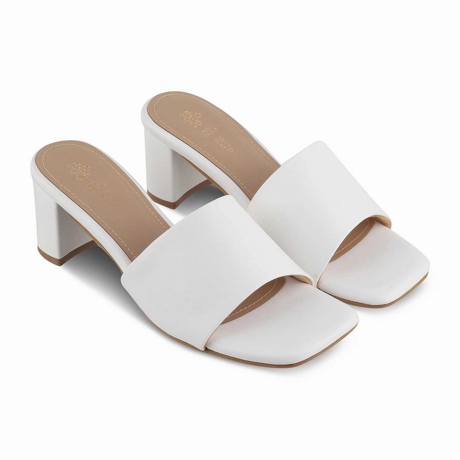 The Baarz White Women's Casual Block Heel Sandals Tresmode Sandals In The Bahamas