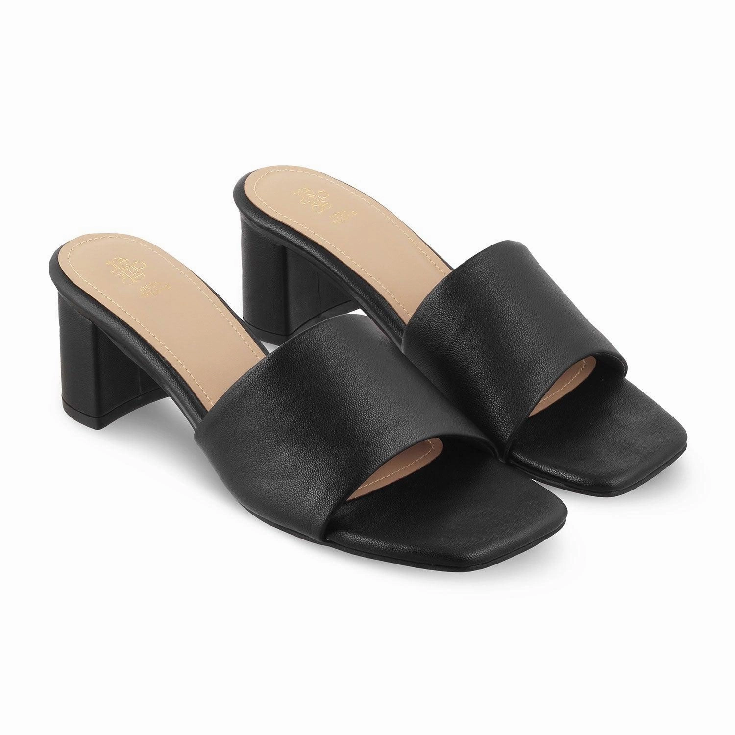 The Bariz Black Women's Casual Block Heel Sandals Tresmode Kyoto Sandals