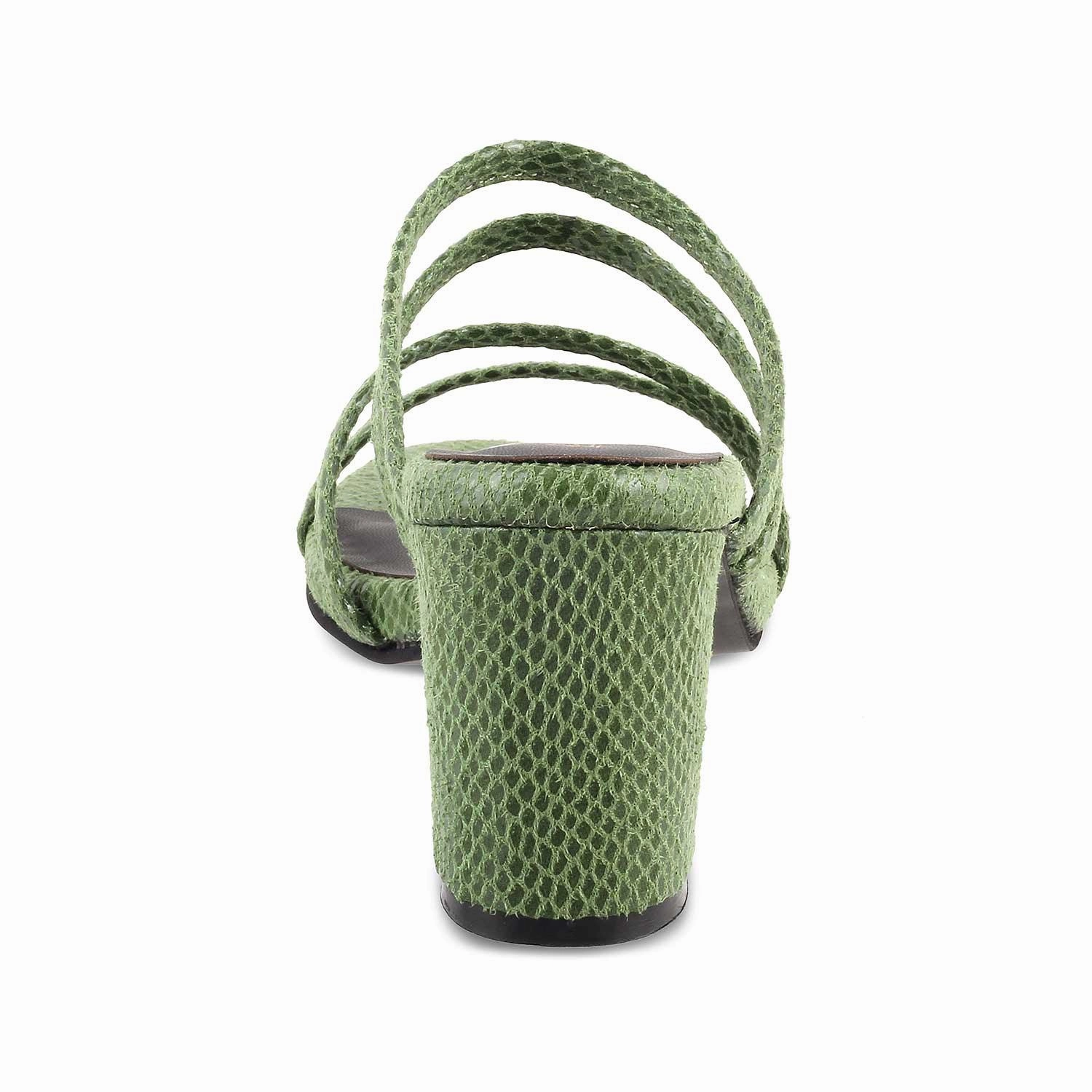 Bertuchi Sandals The Imulate Green Women's Dress Block Heel Sandals Tresmode