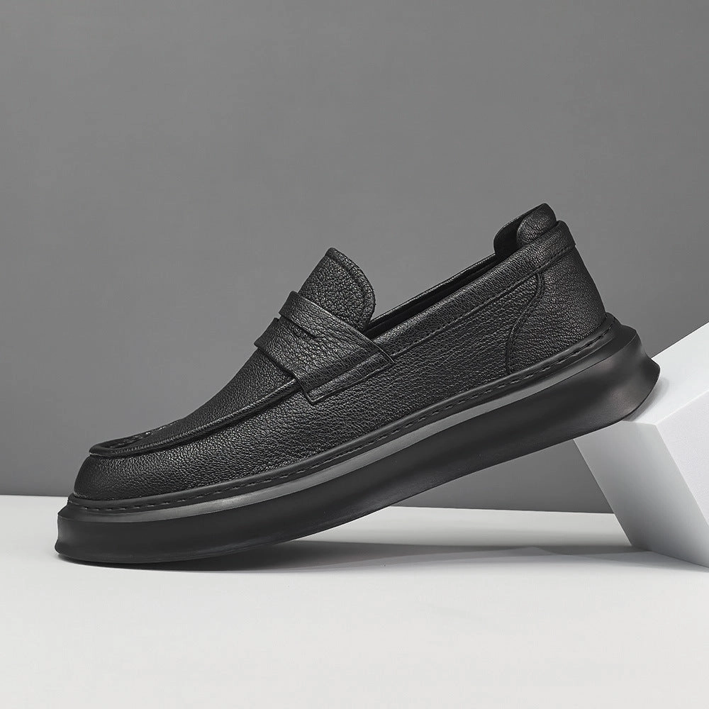 Bass Tassel Loafers Men Minimalism Solid Soft Leather Casual Loafers