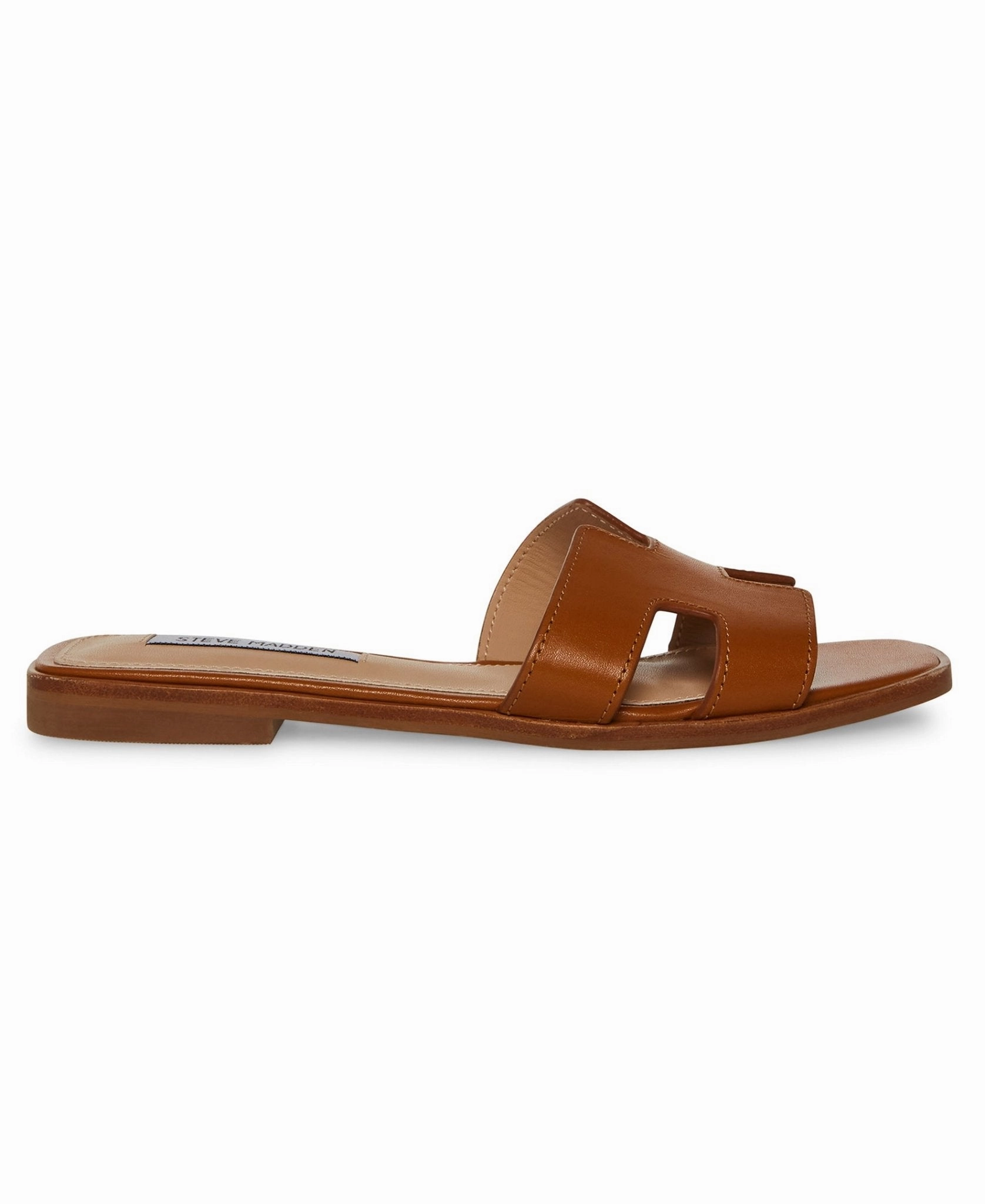 Low Heeled Sandals Steve Madden Hadyn Cognac Slide Sandals