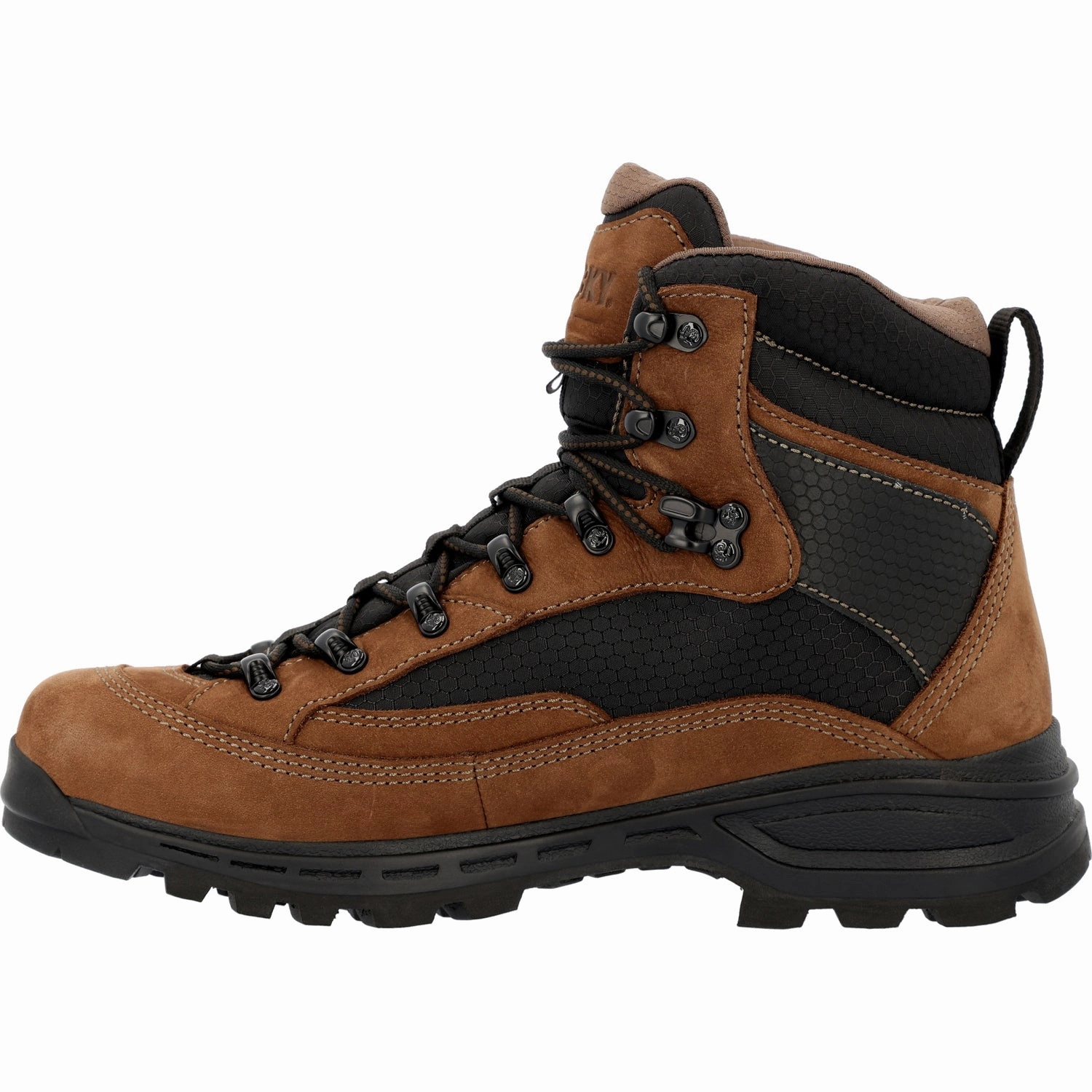 Rocky Mens Mountain Stalker Pro WP Brown Leather Hiking Boots Origin Vs Climbing Shoes