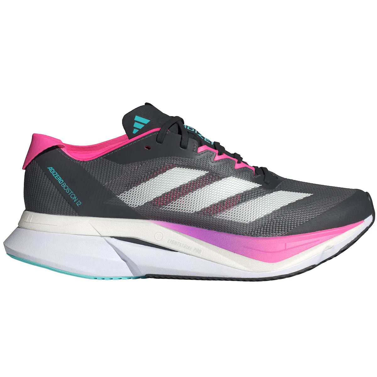 Running Shoes Army Basic Training adidas Adizero Boston 12 Running Shoes - Womens - Grey/Jade/Pink