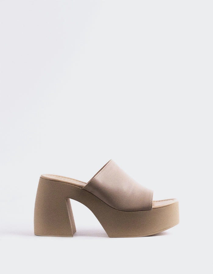 Strappy Heeled Sandals Marousi Nude Leather