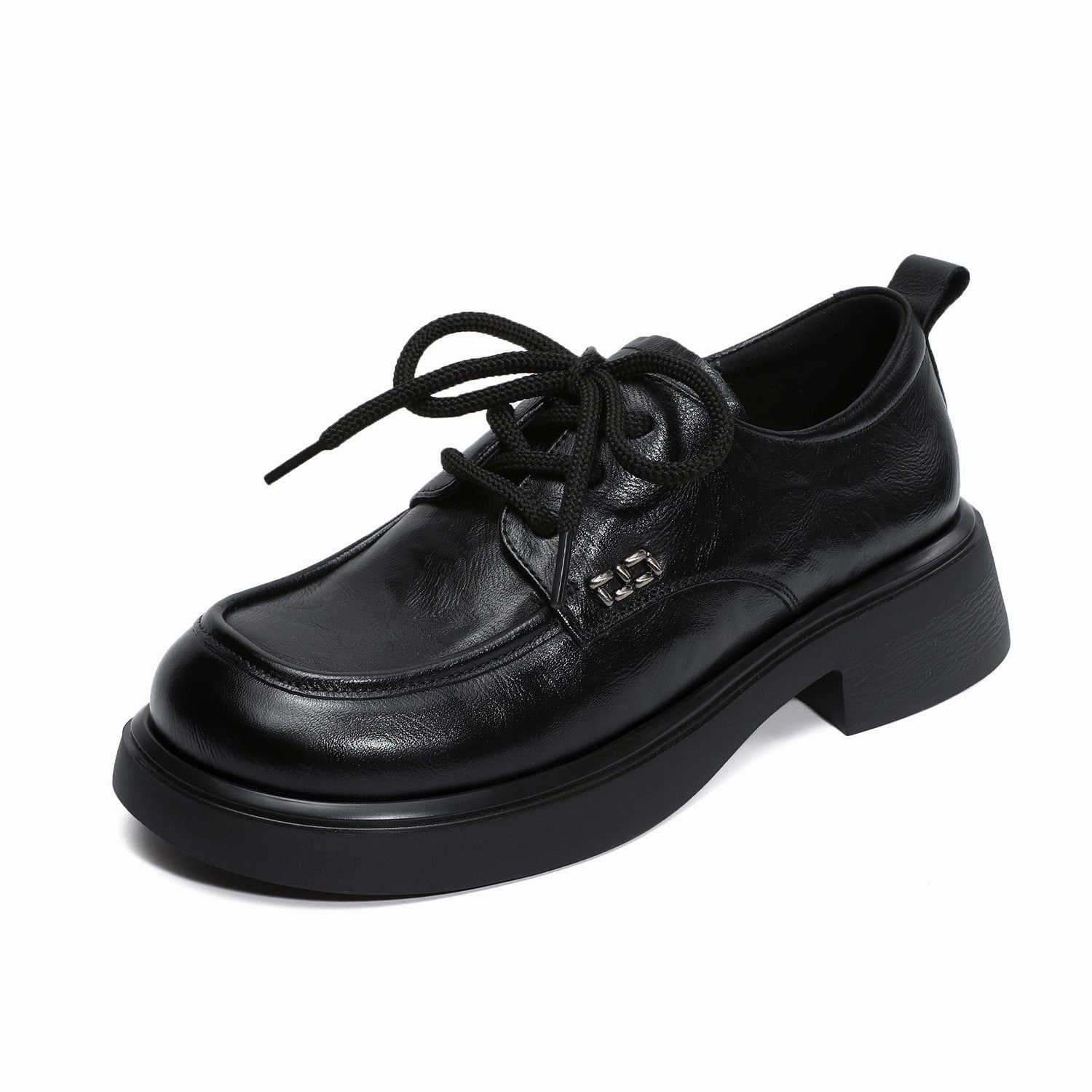 Louis Vuitton Loafers Shoes Women's Retro Plain Leather Casual Lace-up Loafers