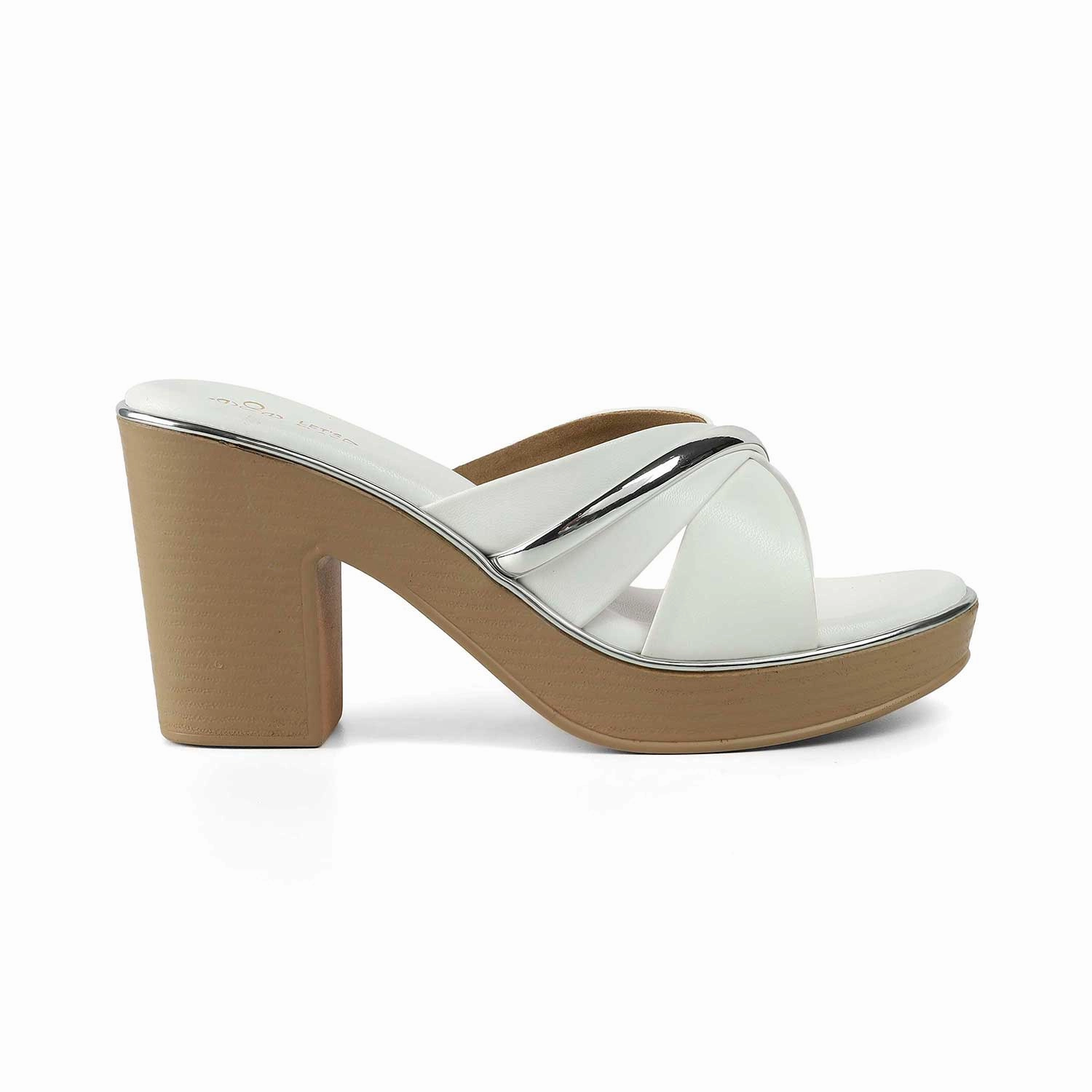 Tresmode Albanny White Women's Dress Block Heel Sandals 