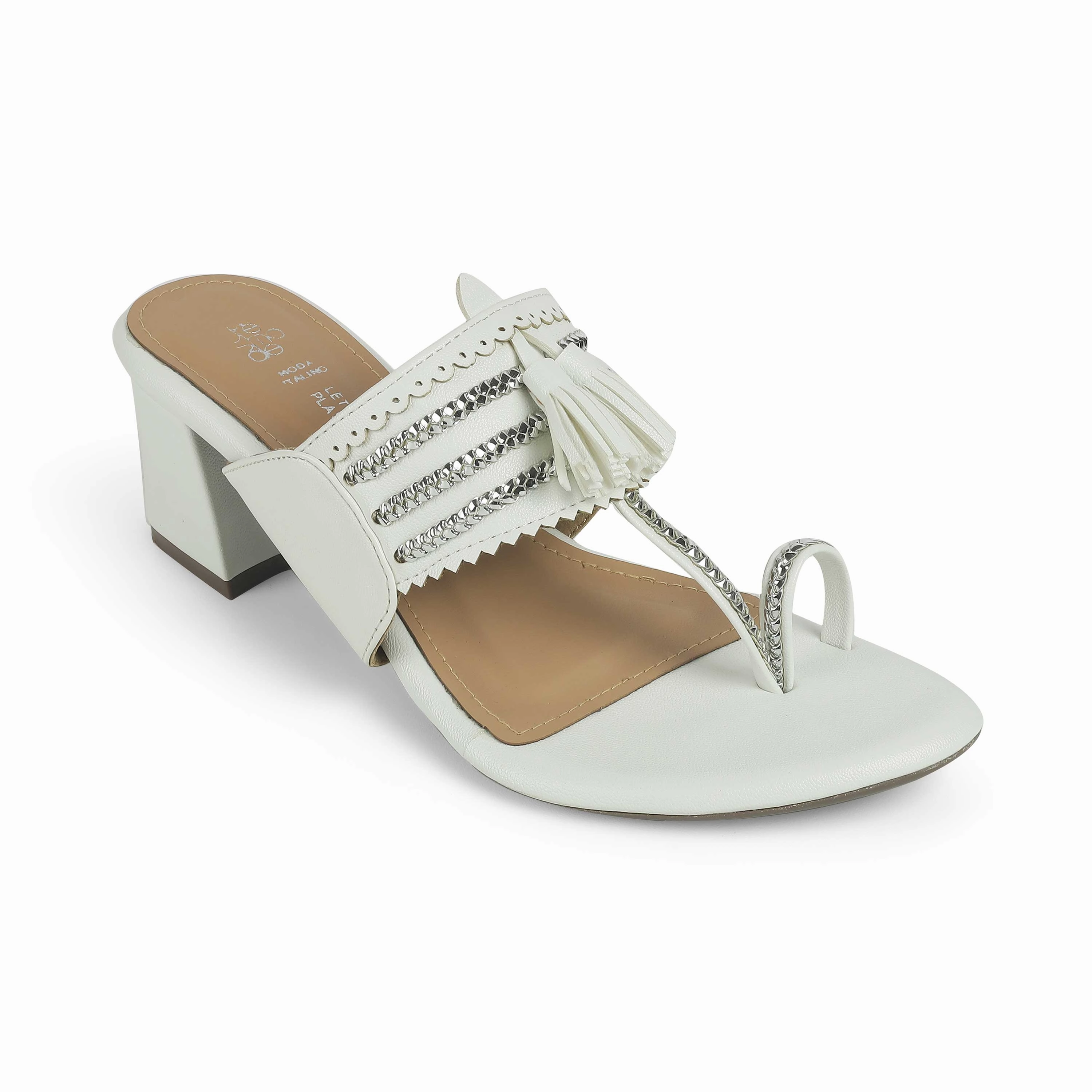 Tresmode Kola White Women's Dress Block Heel Sandals Sandals Halcyon Beach All Inclusive