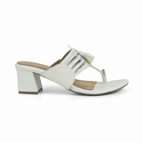 Tresmode Kola White Women's Dress Block Heel Sandals Sandals Royal
