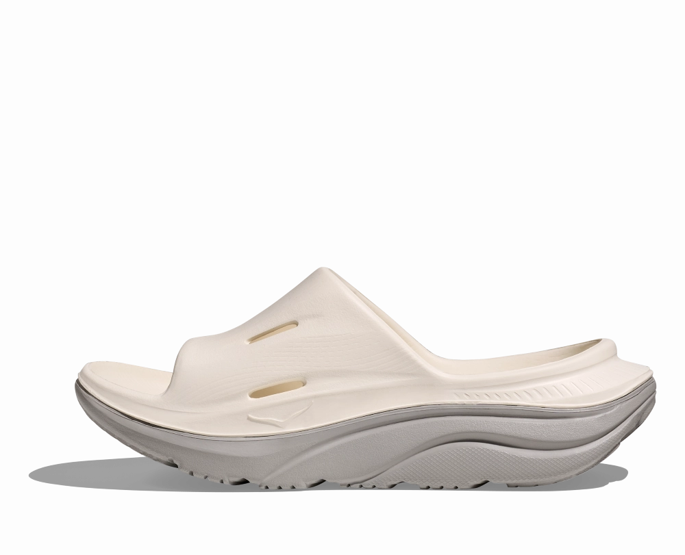 Hoka' Men's Ora Recovery Slide 3 - Alabaster / Stardust Running Warehouse