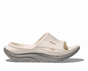 Hoka' Men's Ora Recovery Slide 3 - Alabaster / Stardust Shoes For Long Distance Walking