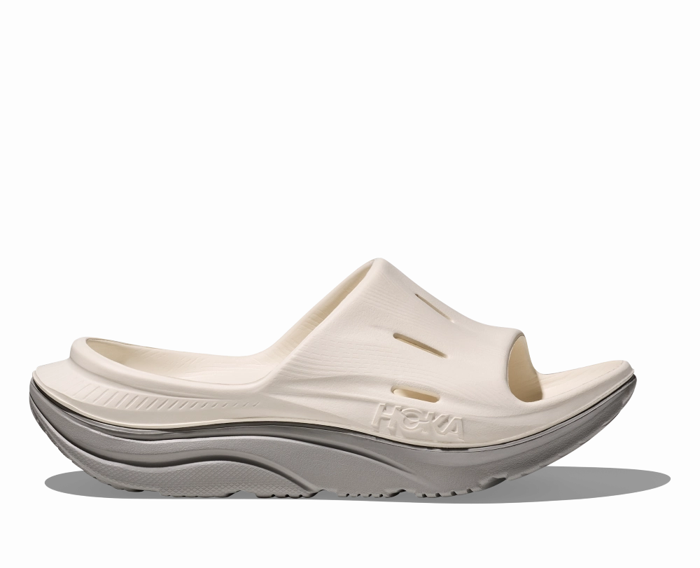 Hoka' Men's Ora Recovery Slide 3 - Alabaster / Stardust Shoes Raleigh Nc