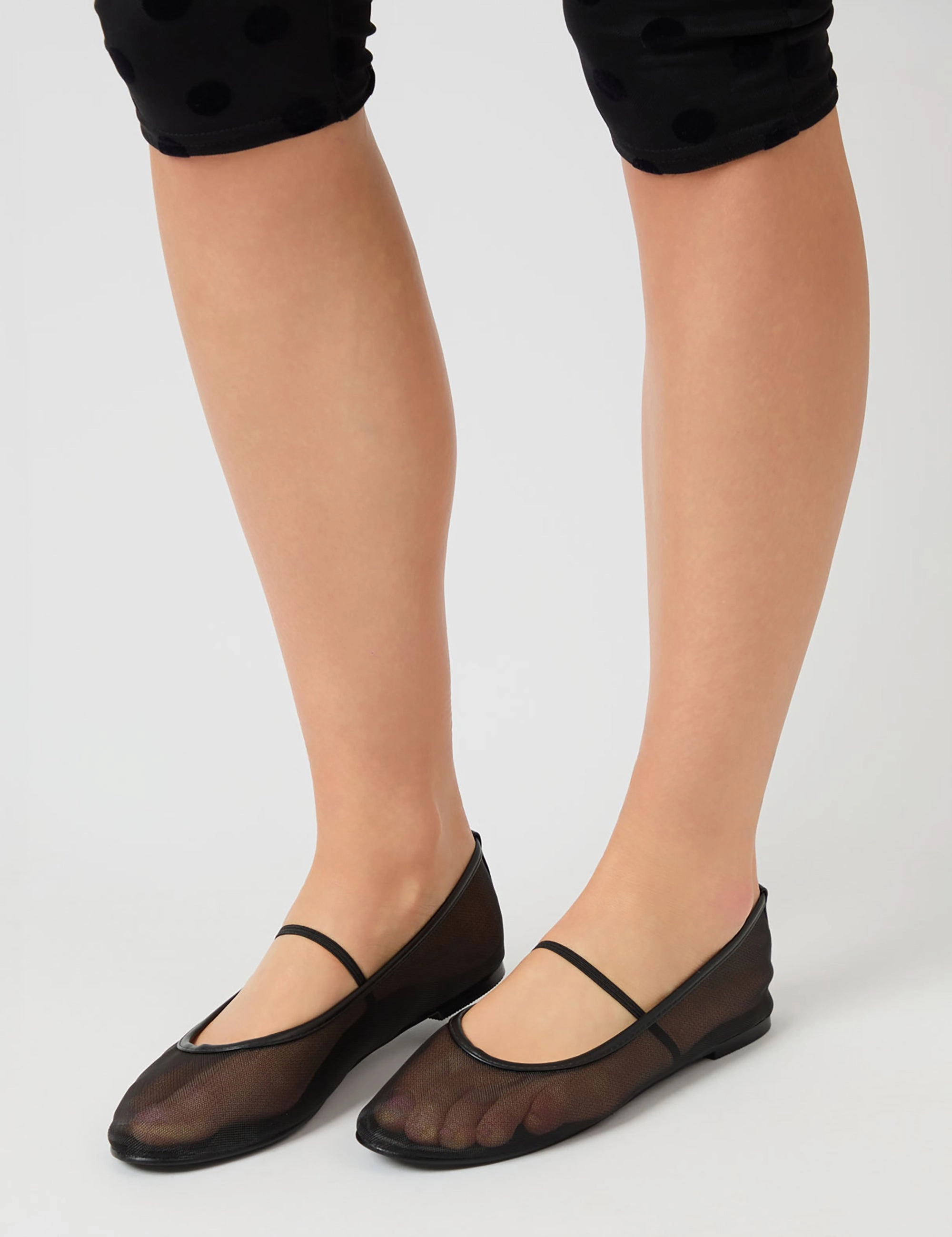 Twiggie Black Mesh Ballet Pumps Free Spirit Sandals