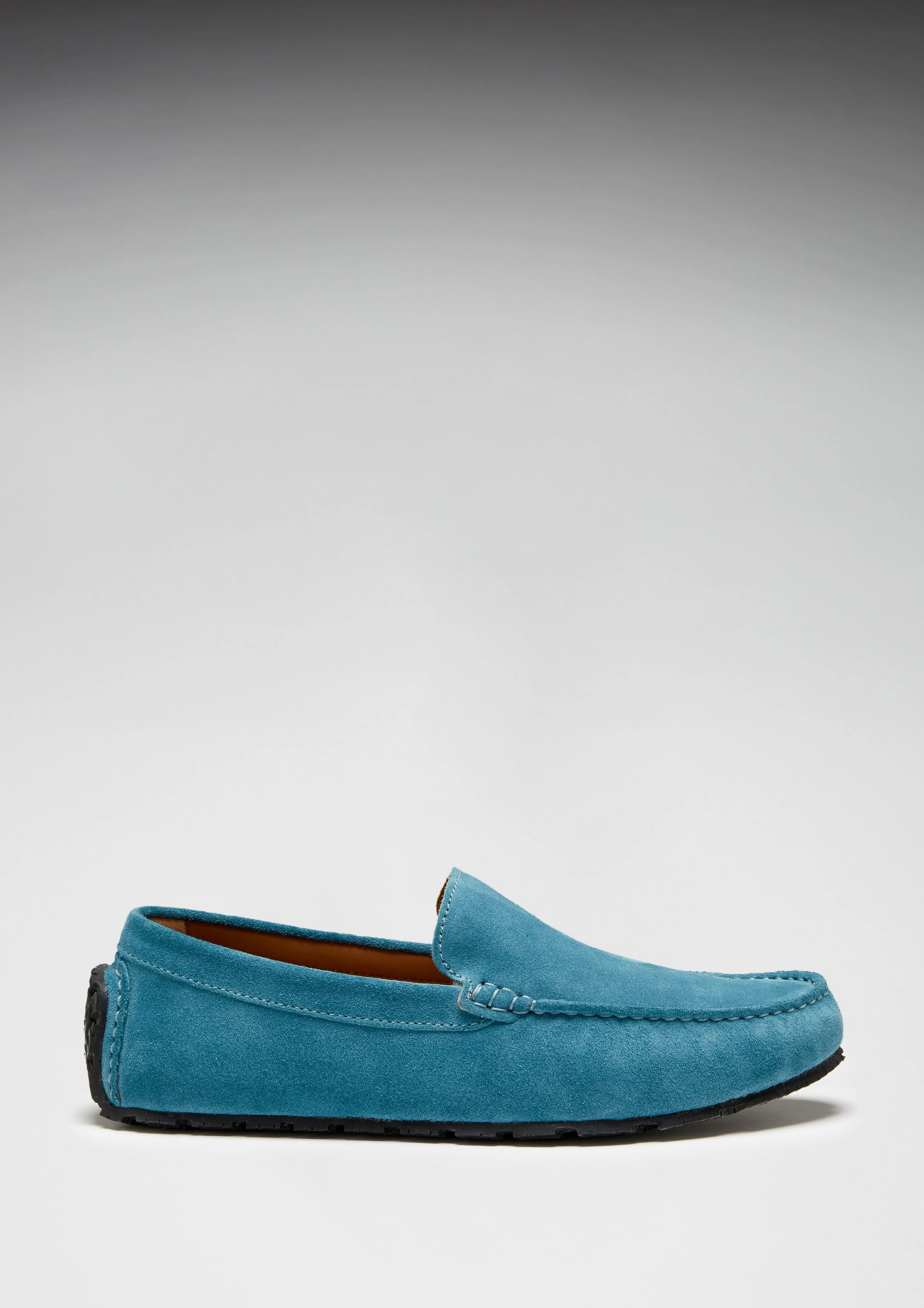 Wine Loafers Tyre Sole Driving Loafers, petrol blue suede