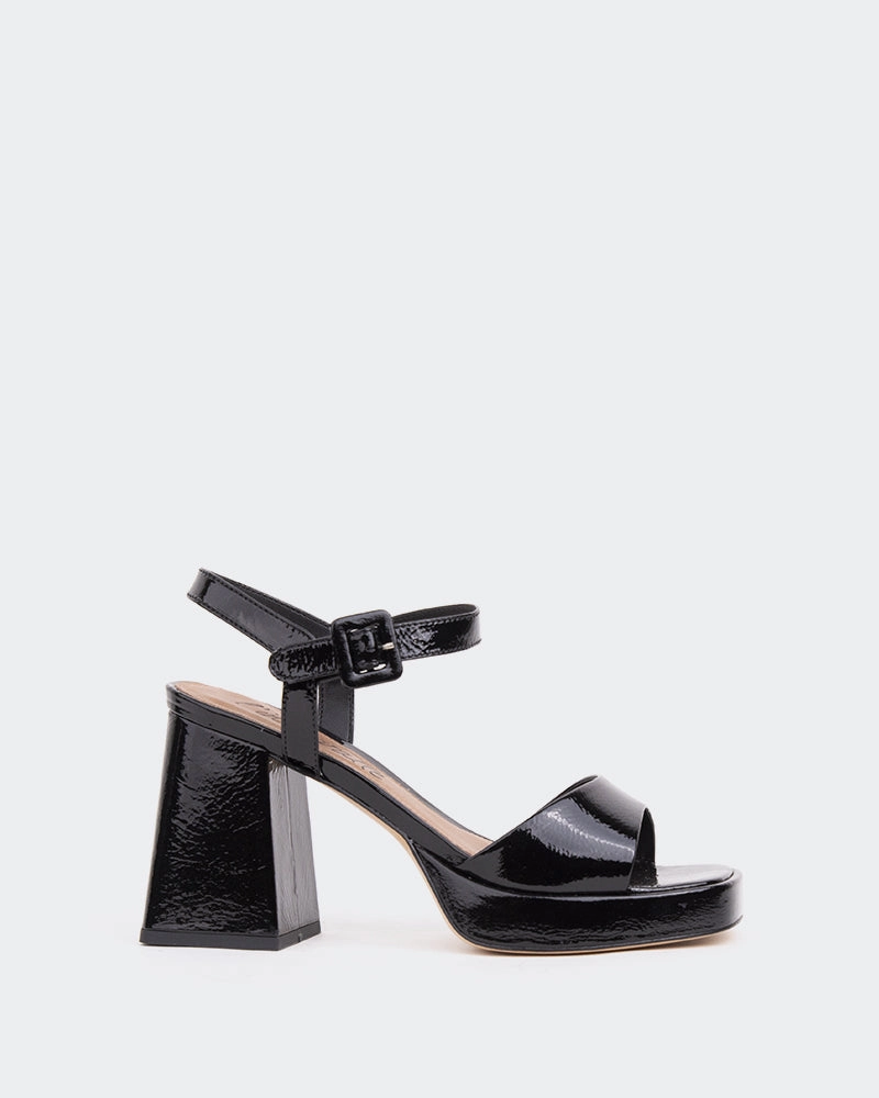Ulias, Black Naplack/Naplack Noir Leather Thong Sandals