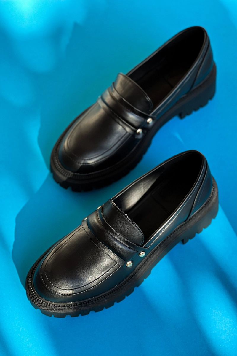 Gold Chain Loafers Optik Loafers Black