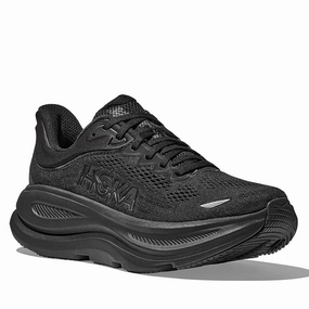 Flat Womens Hoka Bondi 9 Extra Wide in Black/Black