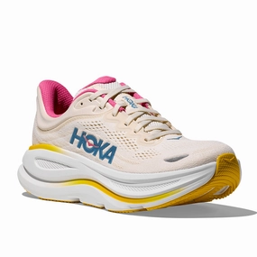 Womens Hoka Bondi 9 in Alabaster/Birch Size Chart
