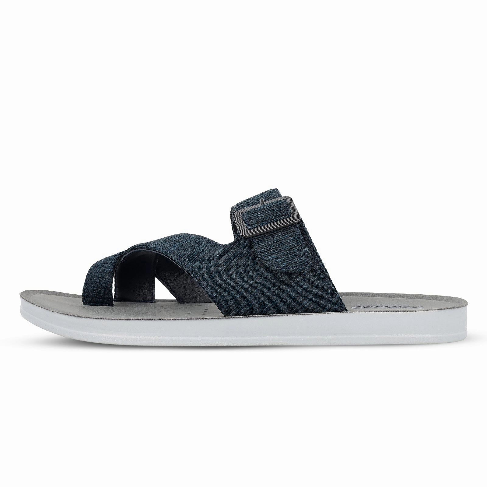 Men's Daily Wear Sandals - WGR53169 Grey Blue Patent Leather Sandals