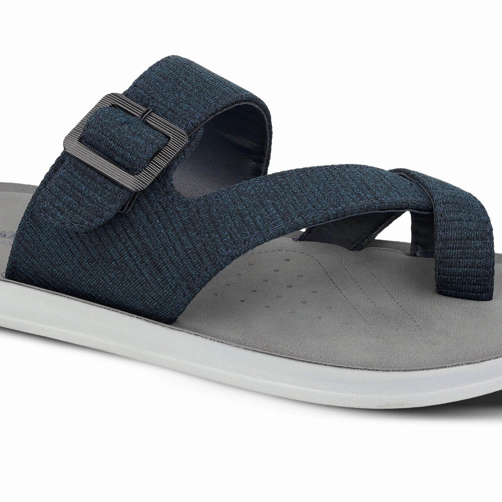 Men's Daily Wear Sandals - WGR53169 Grey Blue Snake Print Sandals