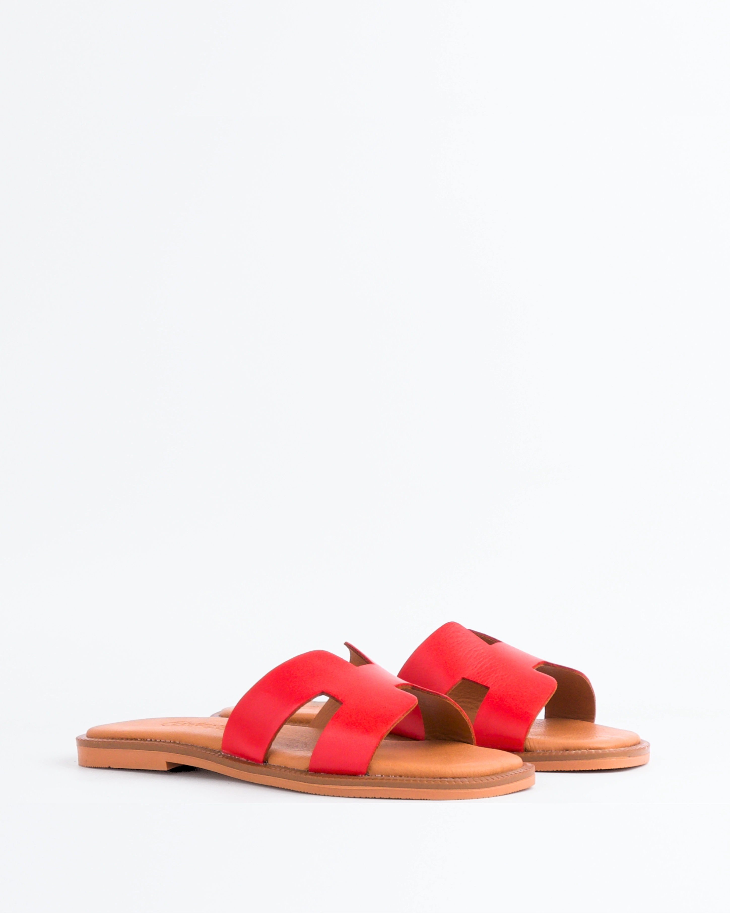 Valmy Red Leather Sandals Carnival