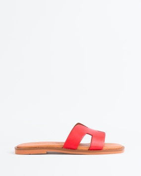Tkee Sandals Valmy Red Leather