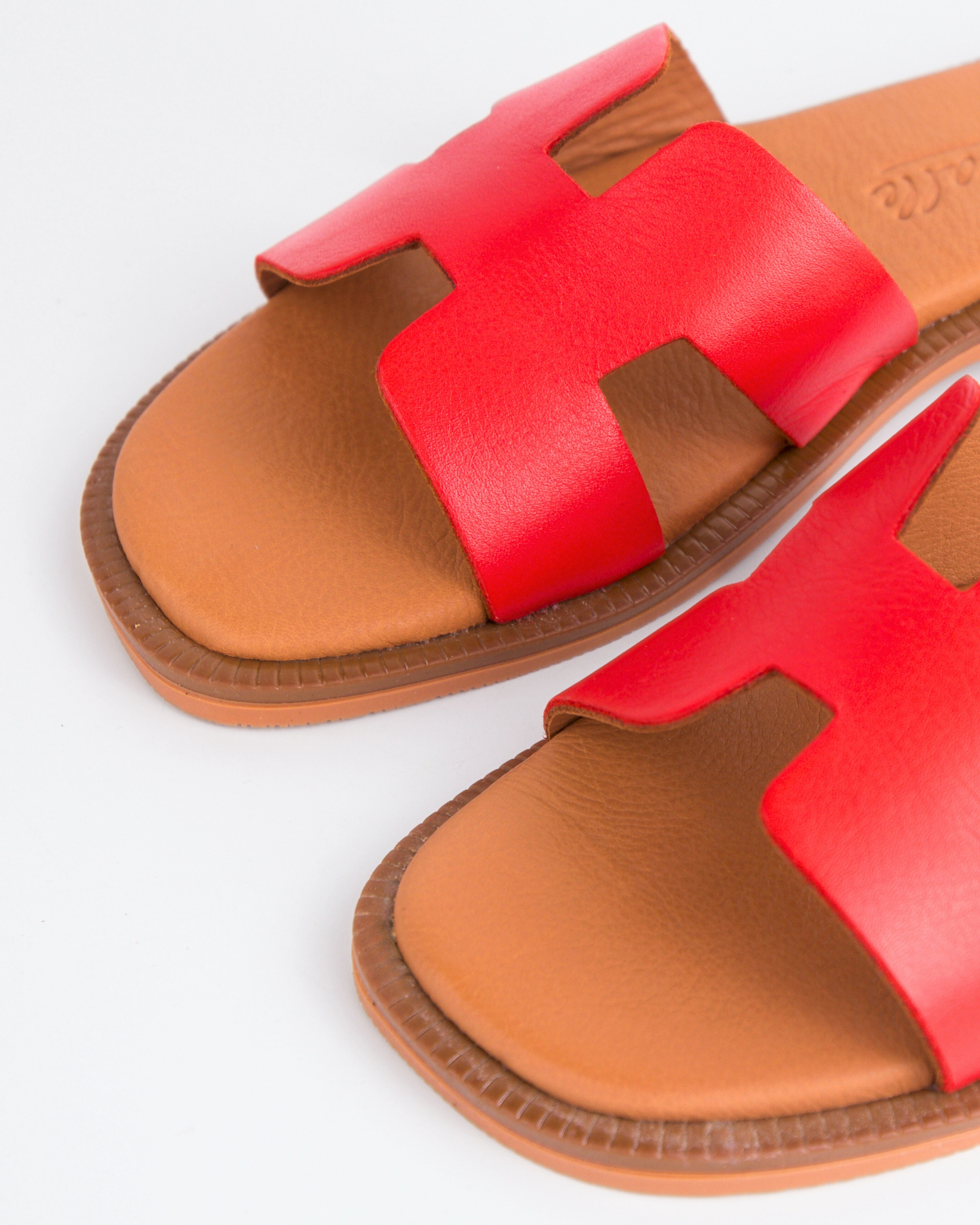Valmy Red Leather Sandals Negril Map