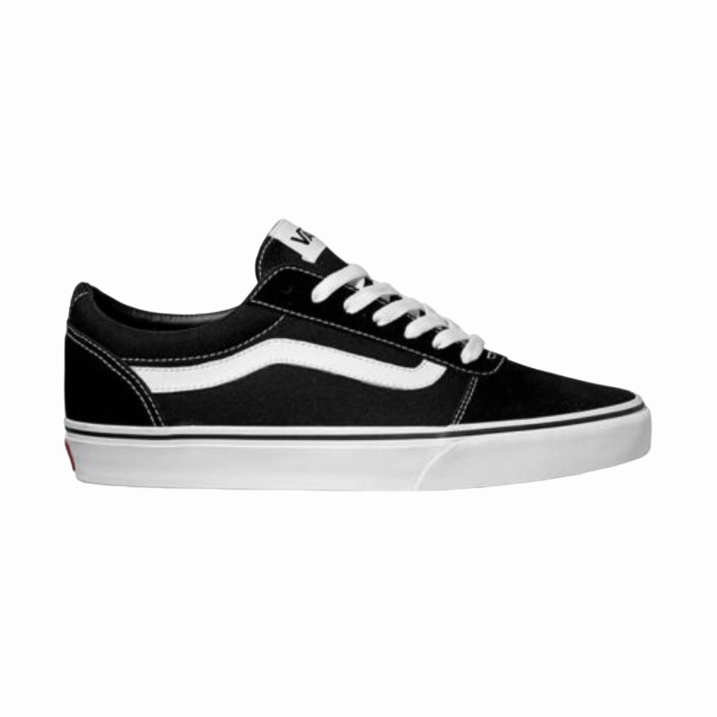 Vans scarpa sneakers da uomo in tela e pelle camoscio Ward VN0A36EMC4R1 nero-bianco Spd Cycling Sneakers