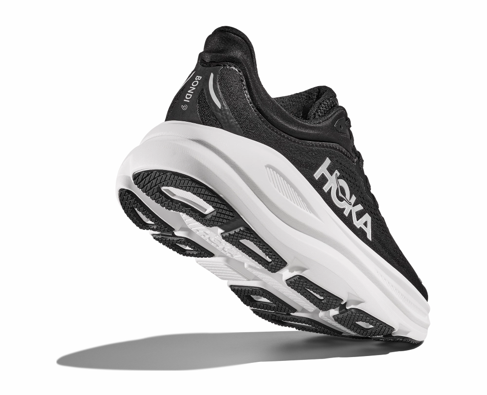'HOKA' Women's Bondi 9 - Black / White Shoes At Academy Sports