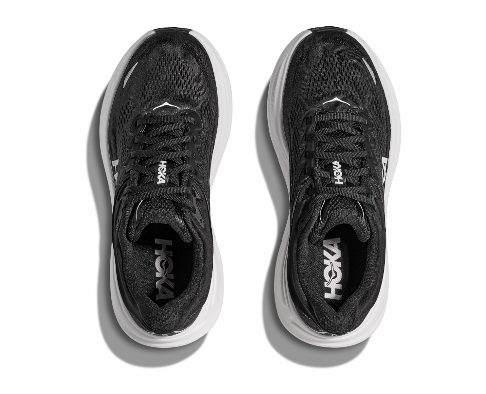 'HOKA' Women's Bondi 9 - Black / White Stability Shoes
