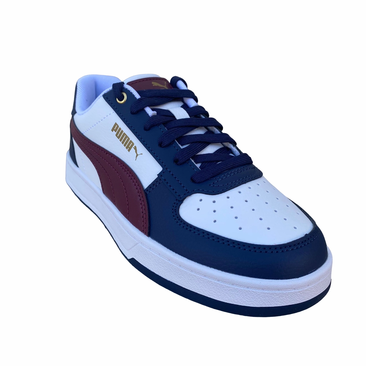 Sneakers Barre Puma scarpa sneakers da ragazzo Caven 2.0 393837-03 bianco-rosso diaspro-blu
