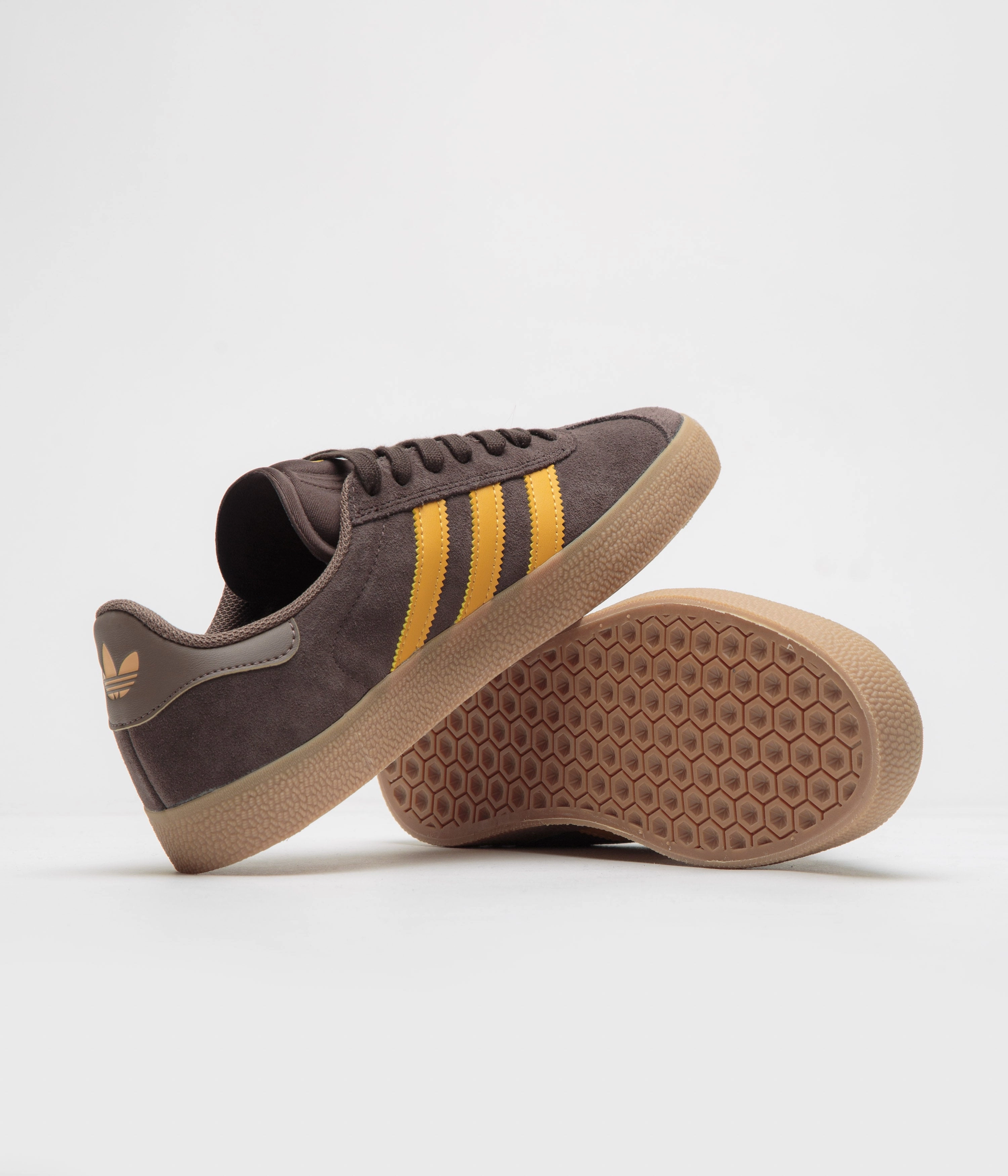Adidas Latest Running Shoes Adidas Gazelle ADV Shoes - Dark Brown / Preloved Yellow / Earth Strata