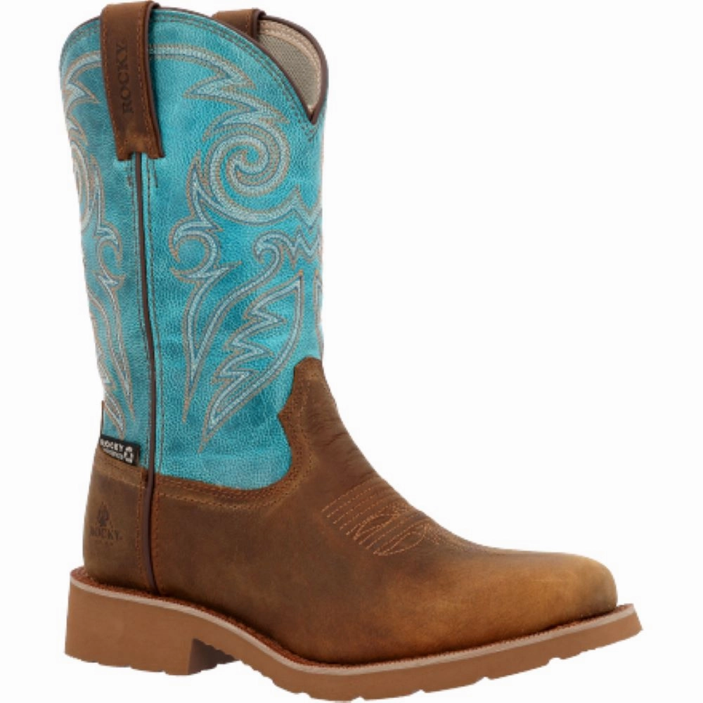 'Rocky' Women's Monocrepe WP SQ - Brown / Blue Best Trail Running Shoes For Hiking