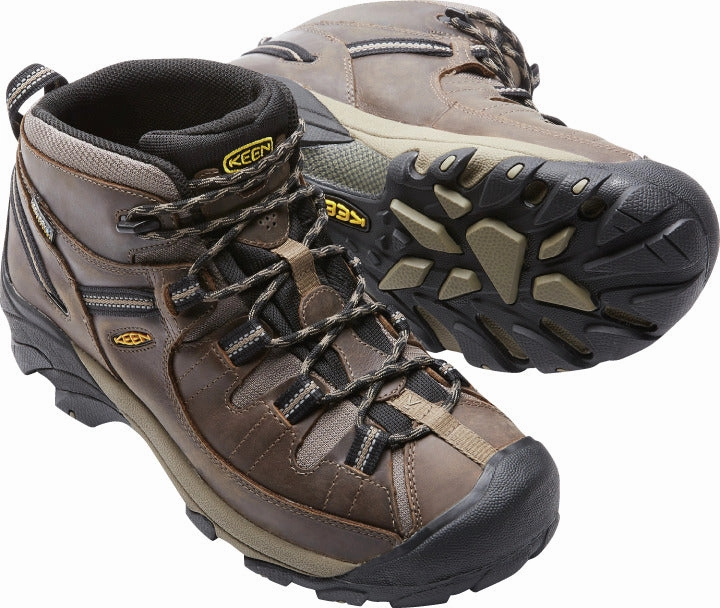 Walking Hiking Shoes Reviews 'Keen Outdoor' Men's Targhee II WP Mid Hiker - Shitake / Brindle (Wide)