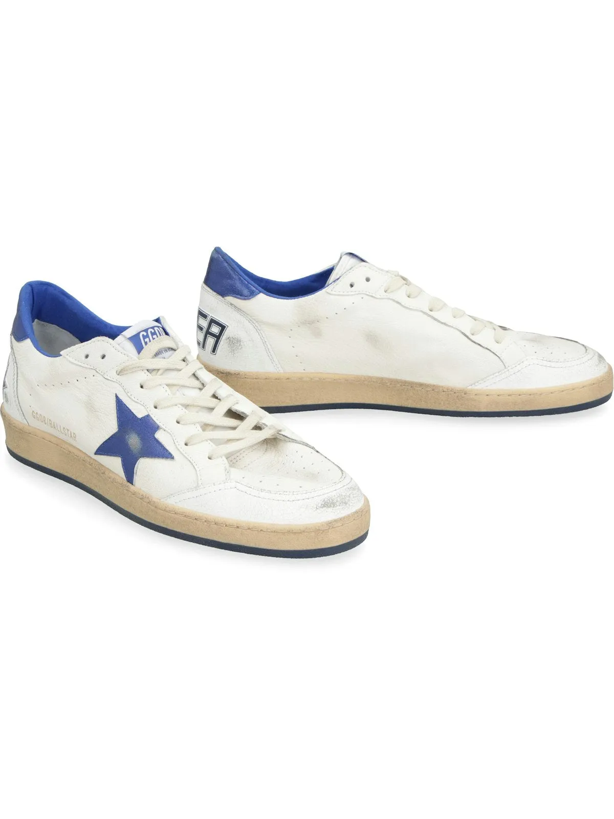 WHITE/METALLIC BLUE BALLSTAR SNEAKERS