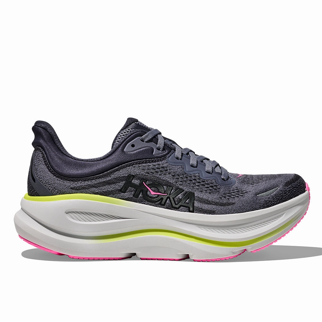 Shoes In Singapore Womens Hoka Bondi 9 in Charcoal Grey/ Grey Skies