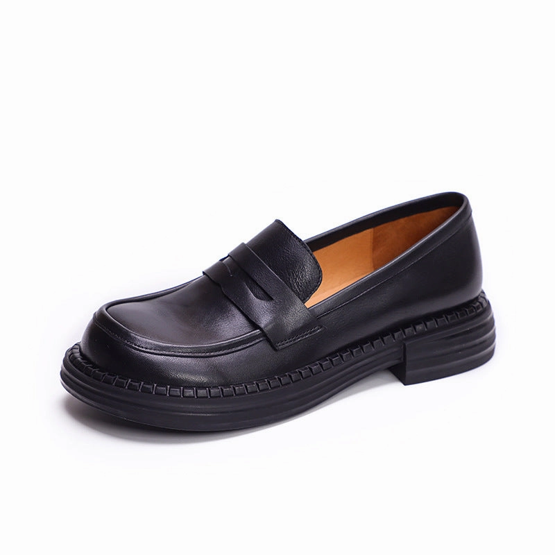 Women Retro Casual Minimalist Soft Leather Loafers 90s Loafers