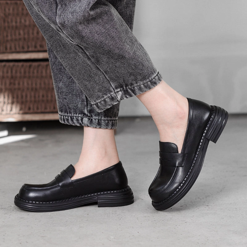 Docs Loafers Women Retro Casual Minimalist Soft Leather Loafers