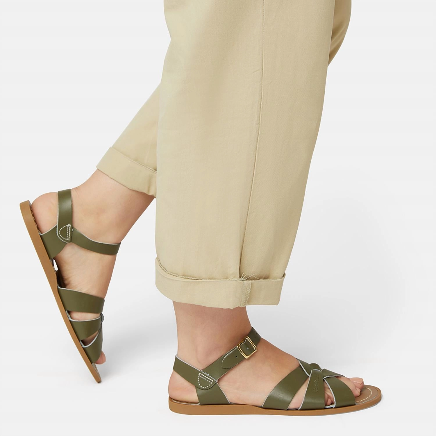 Low Heel Block Heel Sandals Women's Adult To Infant Original Flat Sandals In Olive