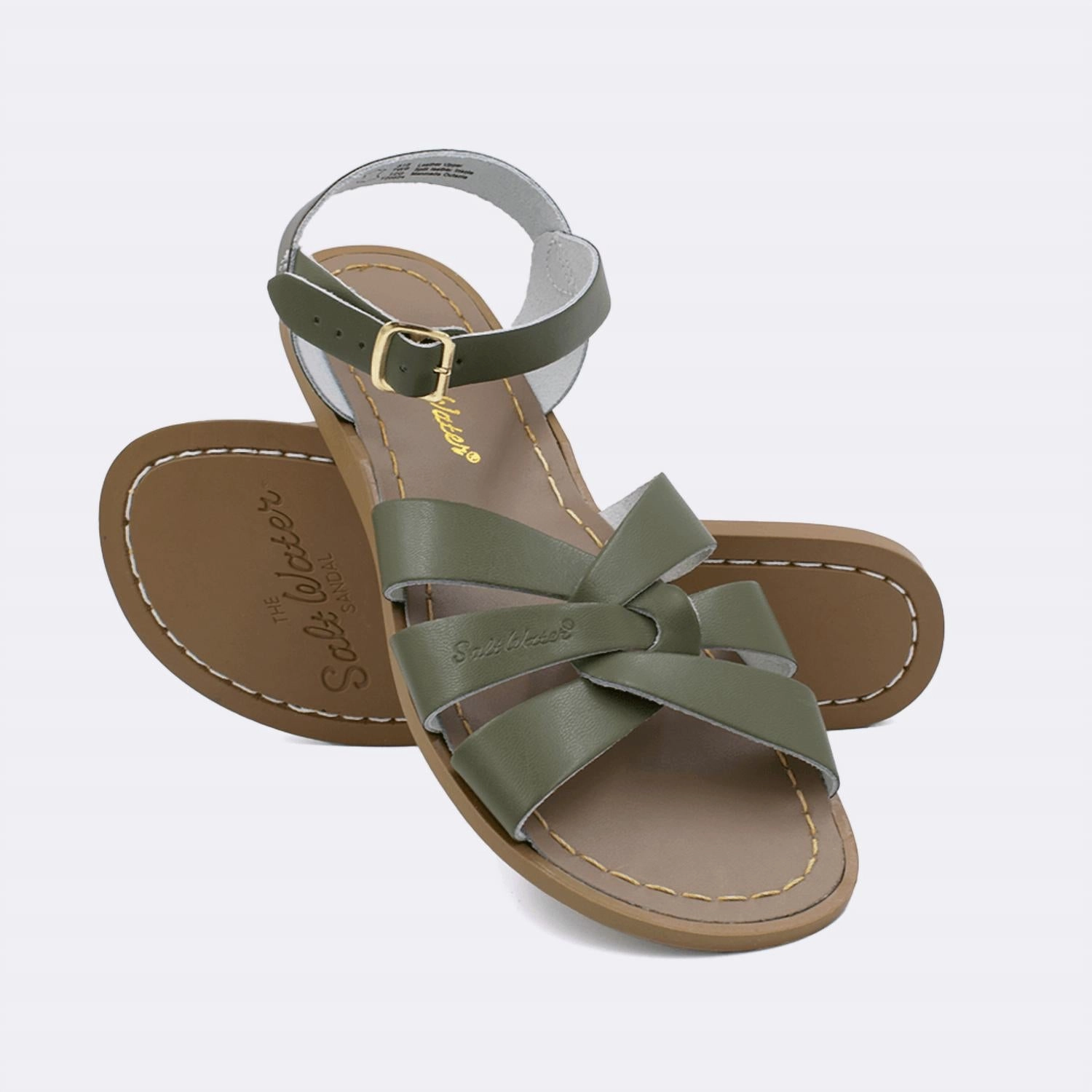 Women's Adult To Infant Original Flat Sandals In Olive Slip On Sandals