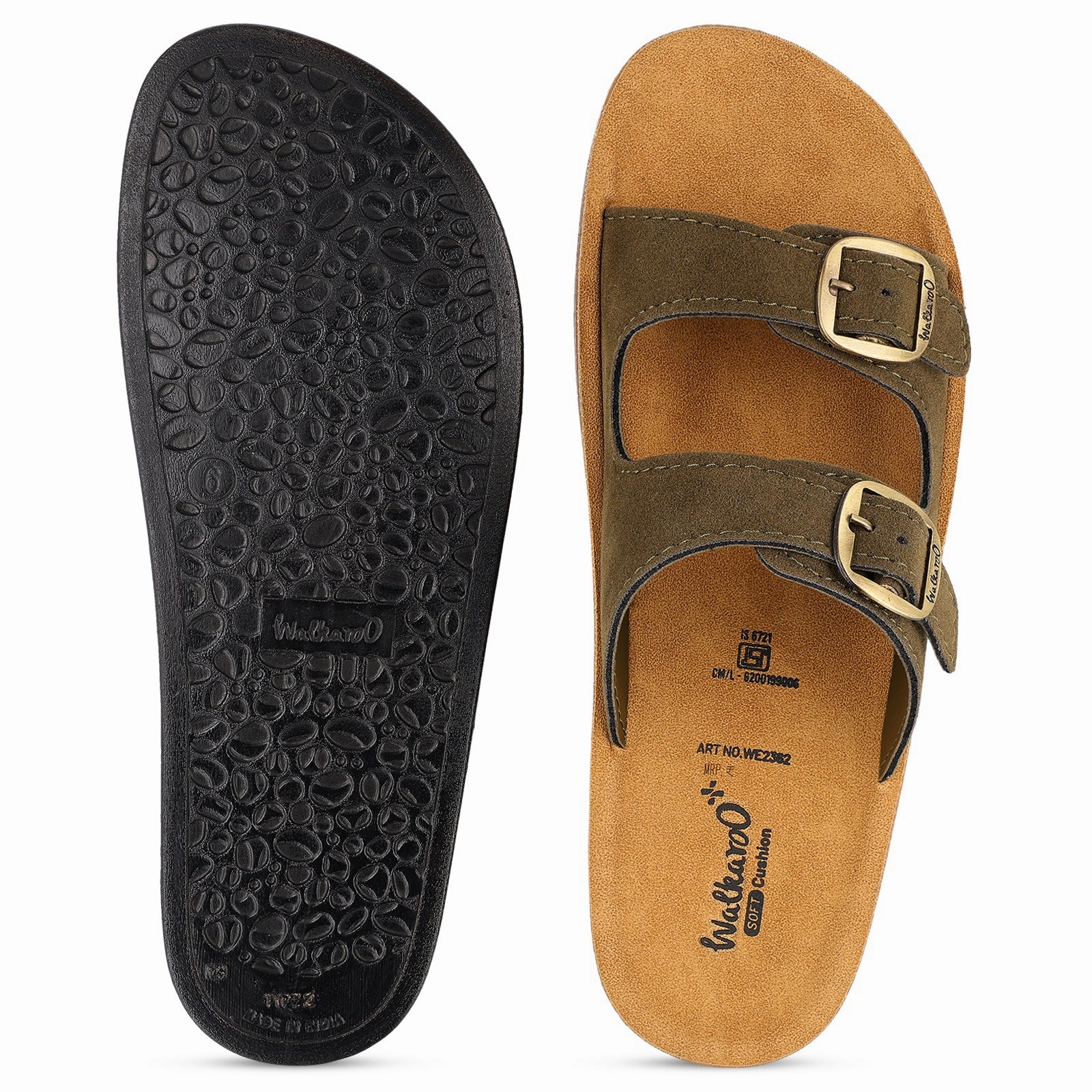 Women's Daily Wear Sandals - WE2362 Green Beige Berkinstock Sandals