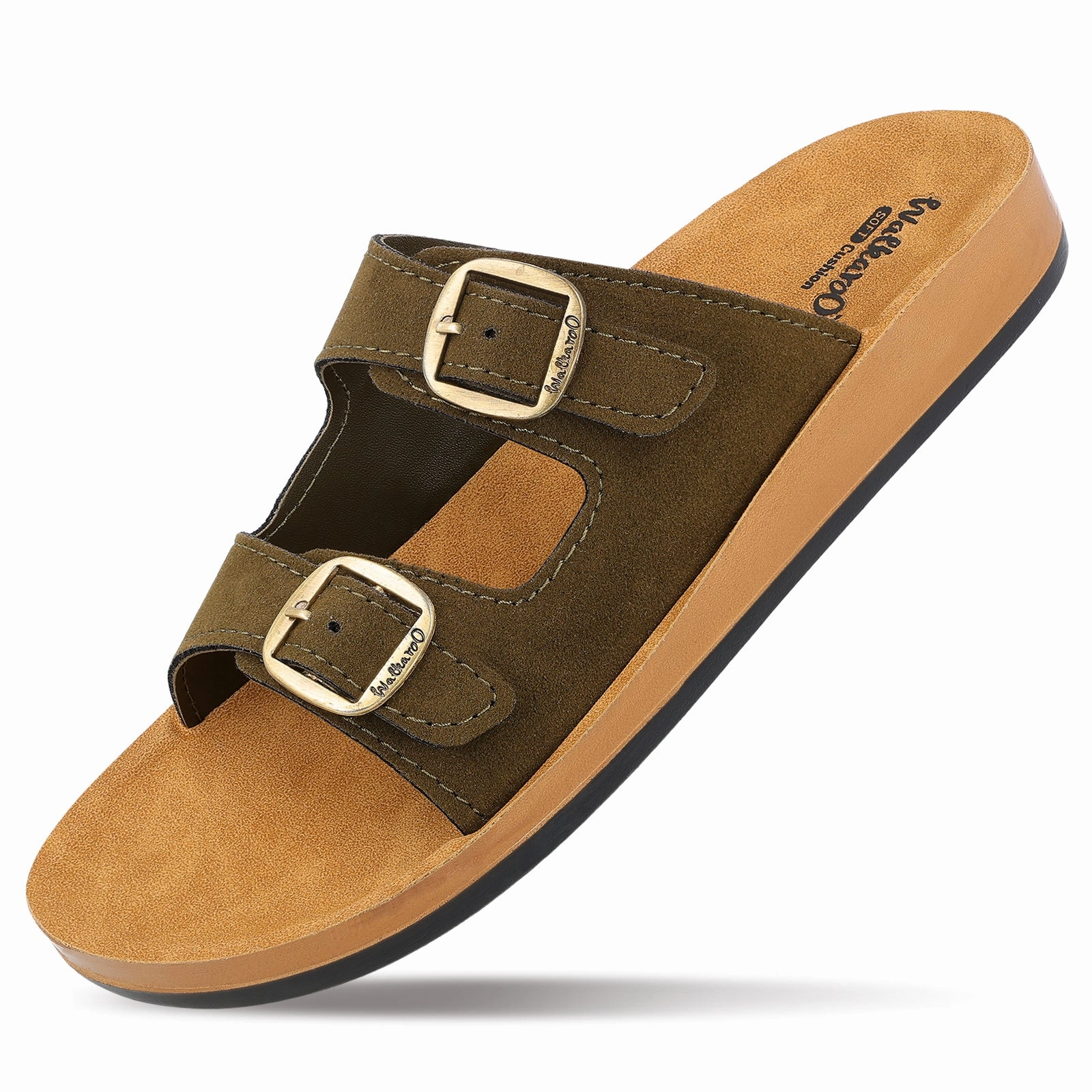 Strappy Low Heel Sandals Women's Daily Wear Sandals - WE2362 Green Beige