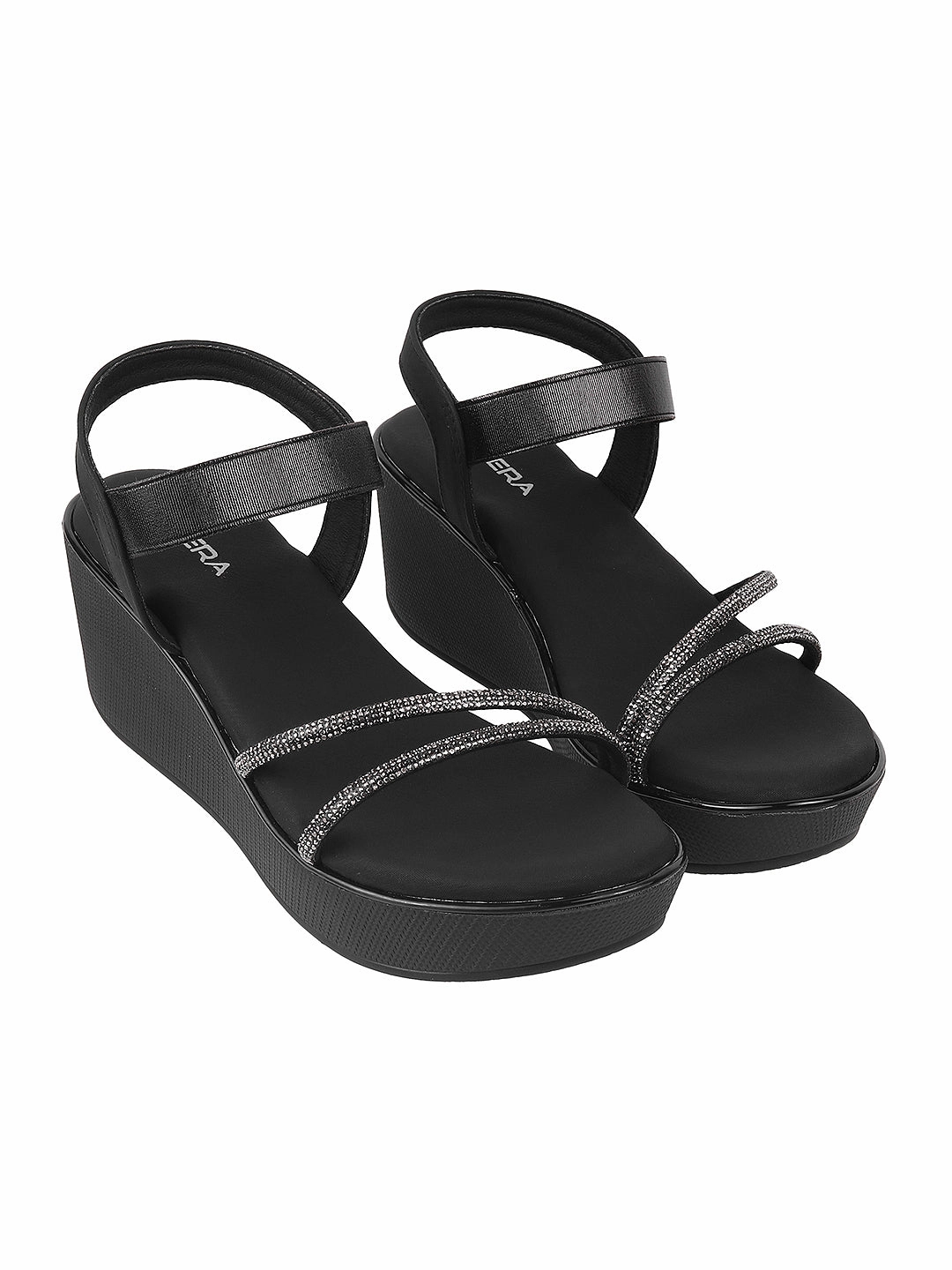 Sandals Check In Women's Glitter Strap Wedge Sandals (1489)